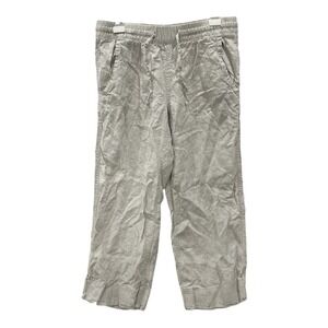 LL Bean‎ Linen Pants Womens Petite 4P Drawstring Elastic Waist Pockets Washable